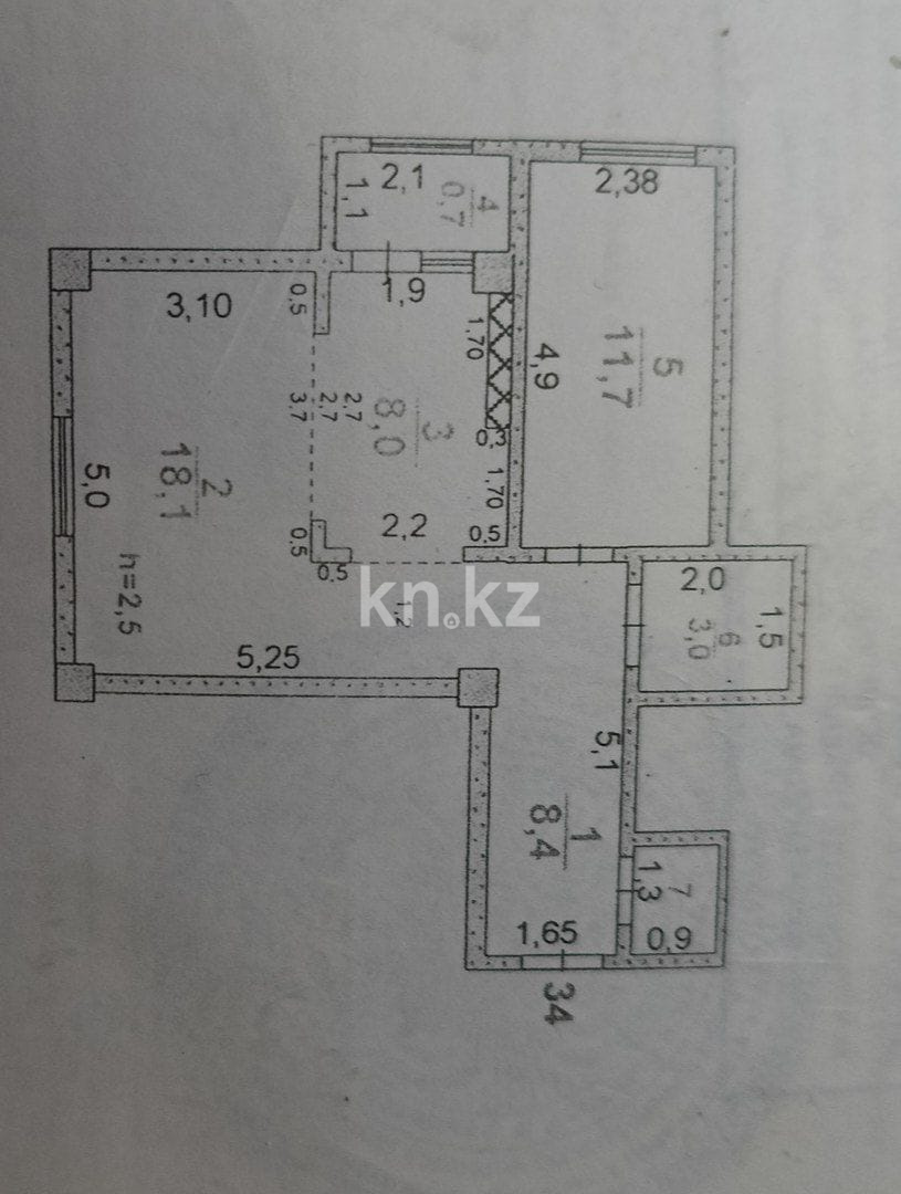 Продажа 2-комнатной квартиры, 51 м², пр. Назарбаева, дом  41 в Шымкенте