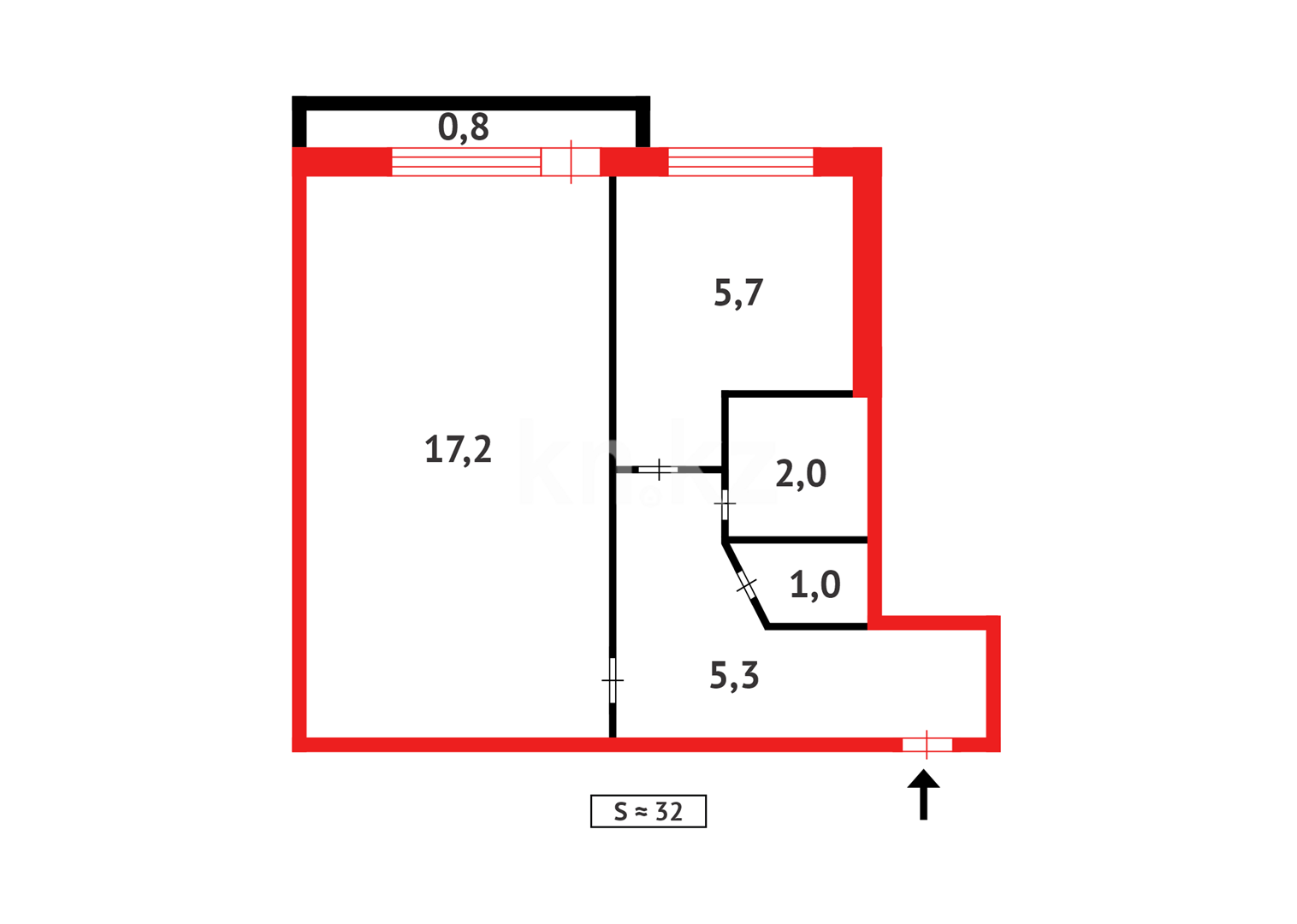 Продажа 1-комнатной квартиры, 32 м² в Караганде - фото 10