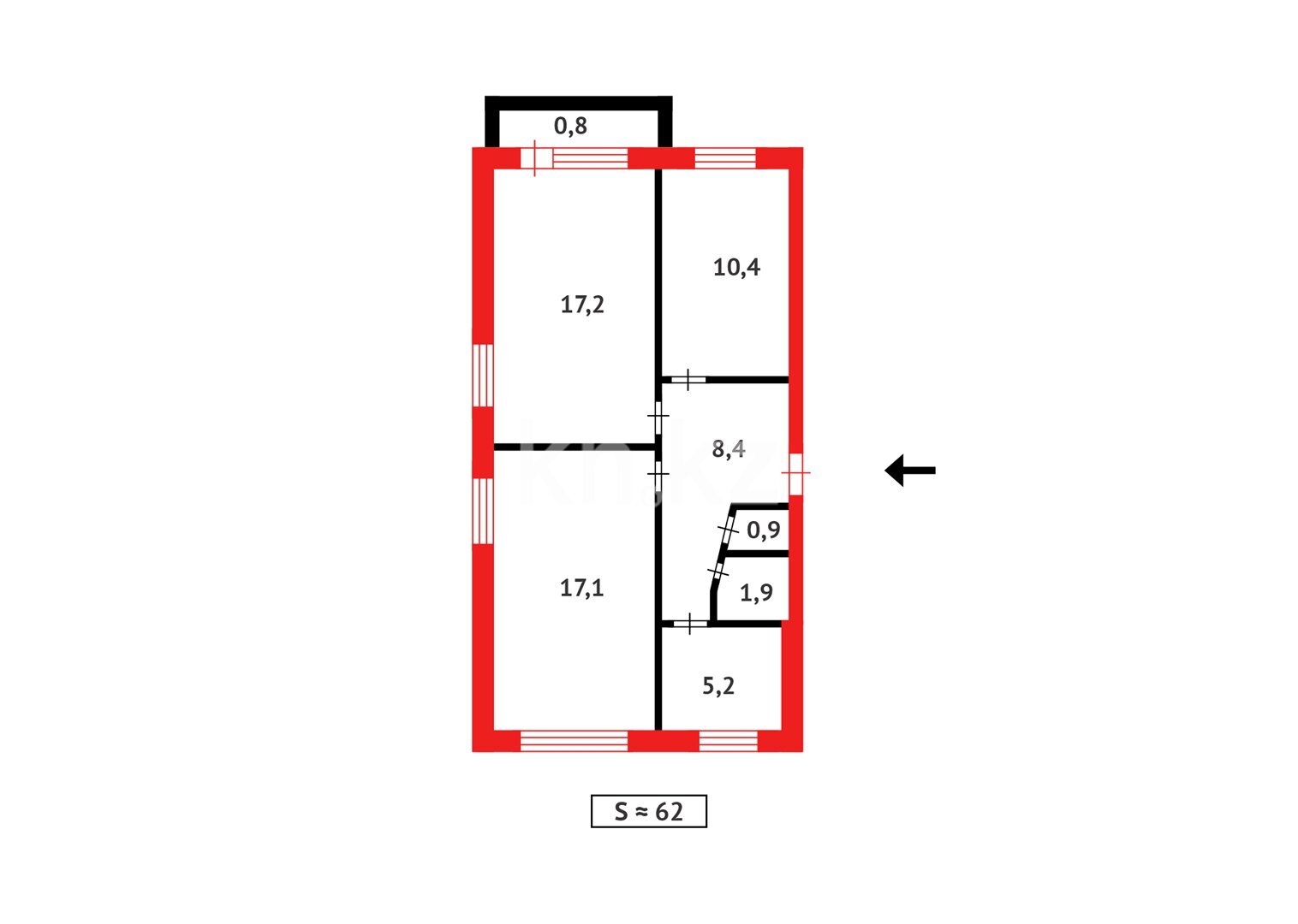 Продажа 3-комнатной квартиры, 61 м² в Темиртау - фото 16
