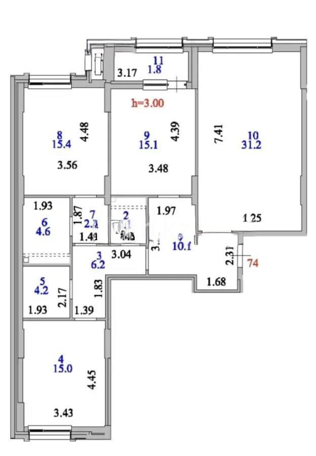 Продажа 3-комнатной квартиры, 109 м² в Астане