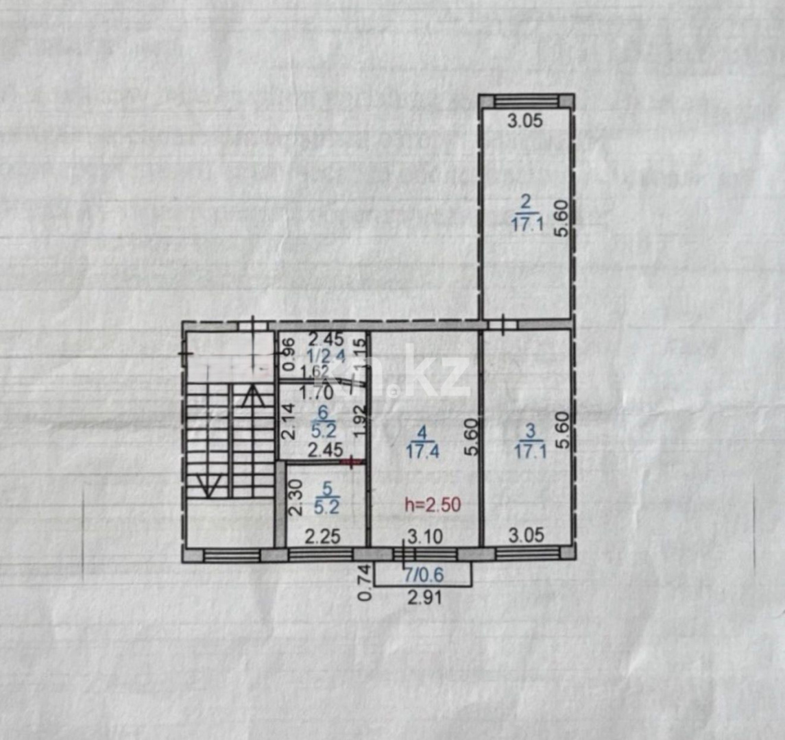 Продажа 3-комнатной квартиры, 64.4 м², ул. Дюсембекова, дом  57 в Караганде - фото 12