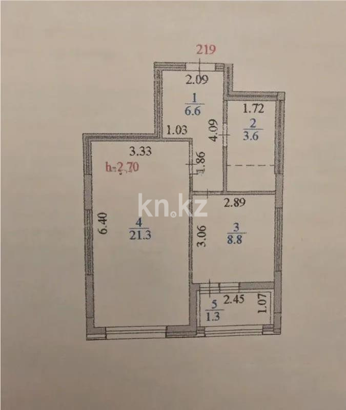 Продажа 1-комнатной квартиры, 41.6 м² в Астане