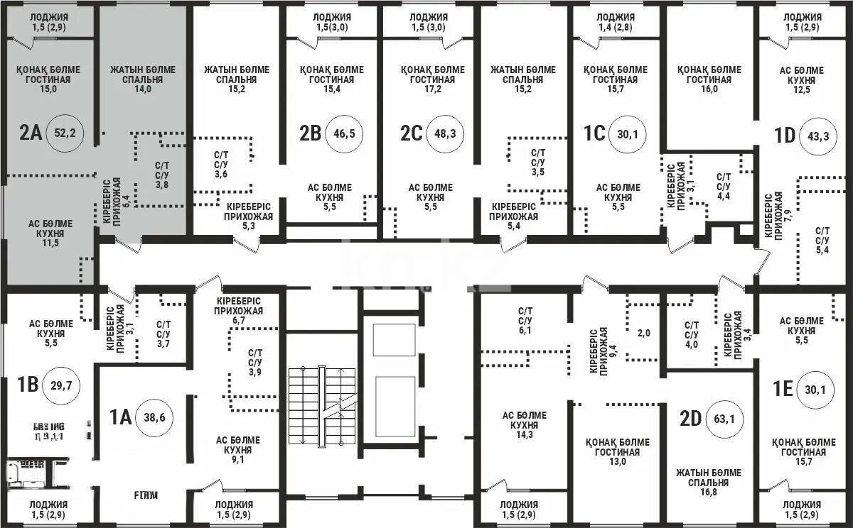 Продажа 2-комнатной квартиры, 52.2 м² в Алматы