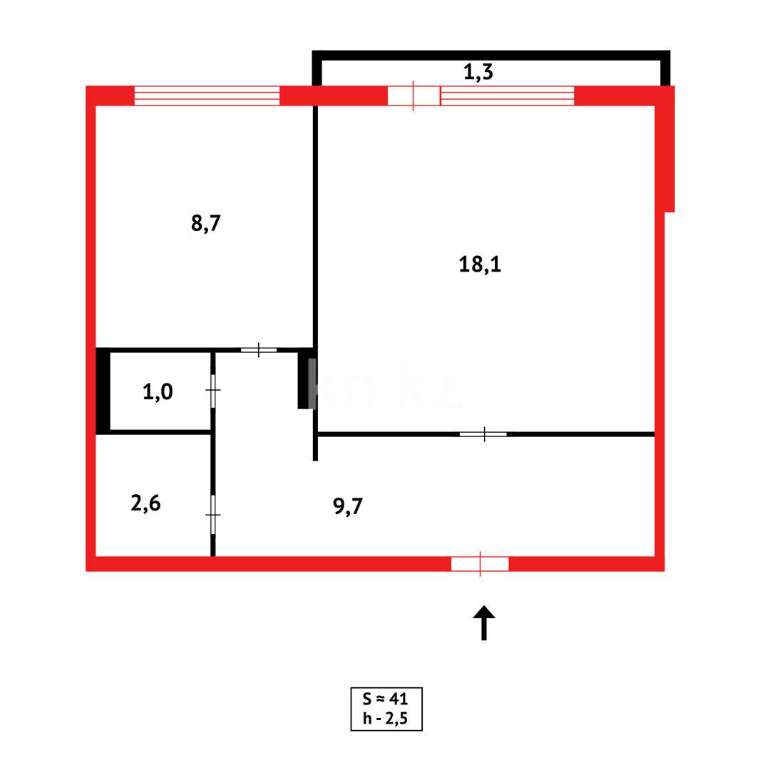 Продажа 1-комнатной квартиры, 41 м² в Караганде - фото 11