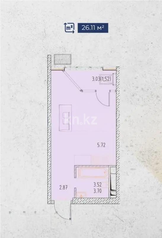 Продажа 1-комнатной квартиры, 27 м², мкр-н Аккент, дом  69 в Алматы