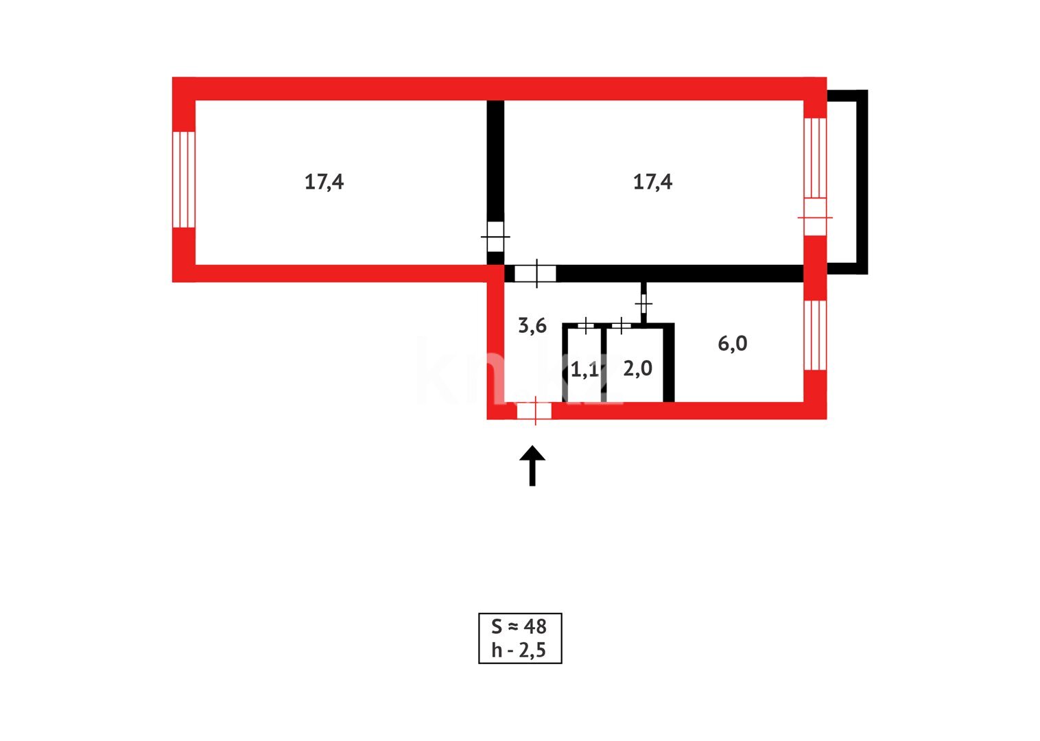 Продажа 2-комнатной квартиры, 47 м² в Абае - фото 3