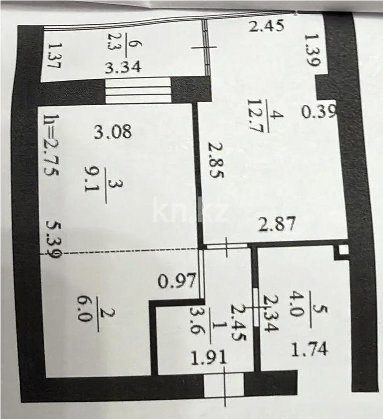 Продажа 2-комнатной квартиры, 38 м² в Астане