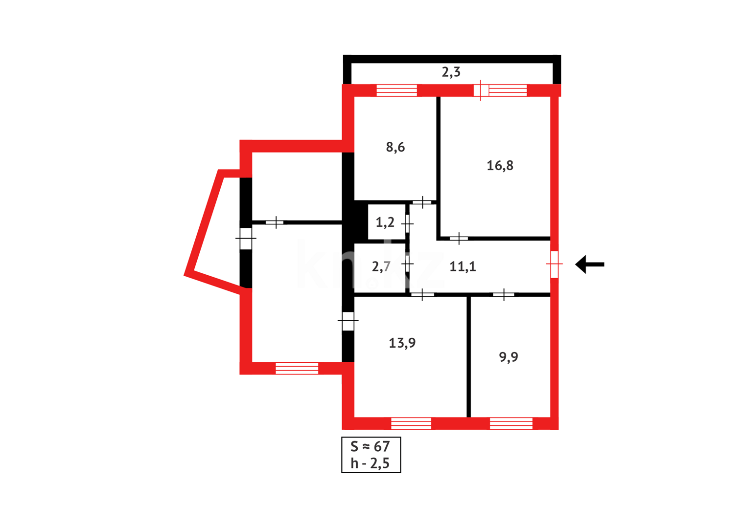 Продажа 4-комнатной квартиры, 85 м², мкр-н Мамраева (Восток-5) в Караганде - фото 19