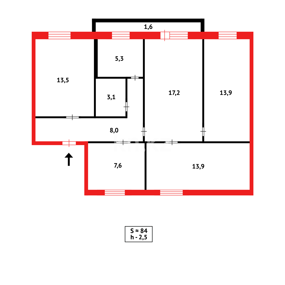 Продажа 5-комнатной квартиры, 84 м² в Караганде - фото 13