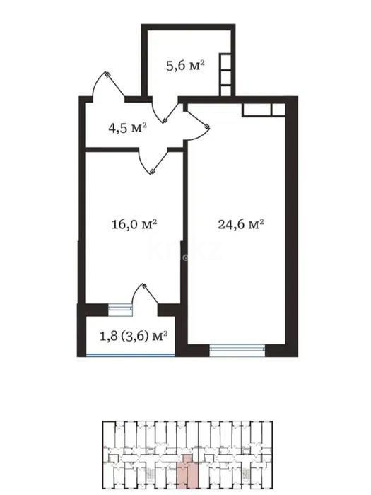 Продажа 2-комнатной квартиры, 52 м², пр. Рыскулова, дом  103/7 стр в Алматы