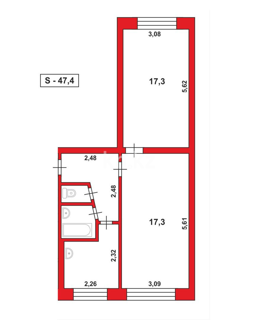 Продажа 2-комнатной квартиры, 47 м² в Караганде - фото 13
