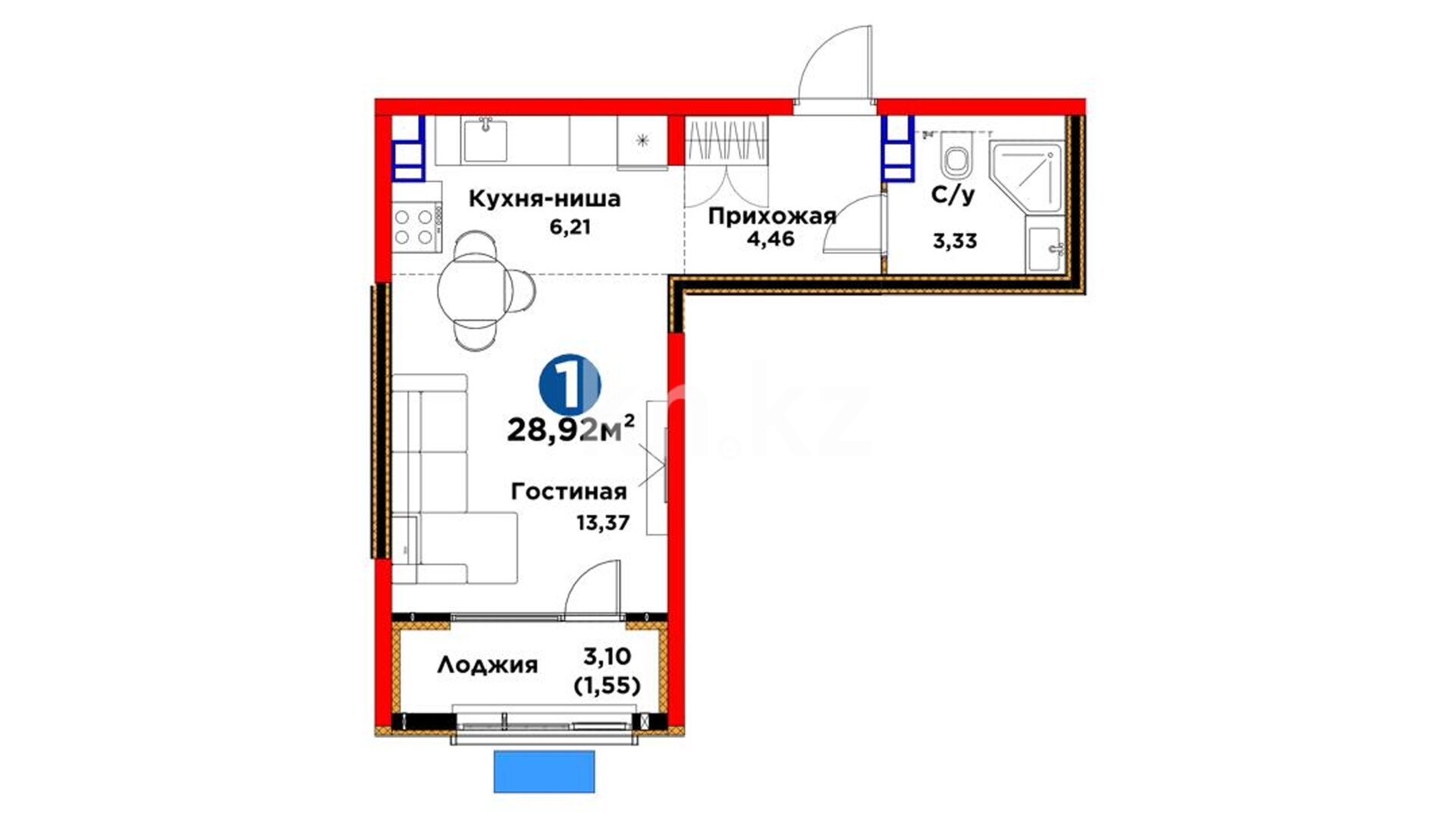 ЖК Dream City. Eco, 1-комнатная, цена 22 696 416 ₸, 784 800 ₸&nbsp;/&nbsp;м²