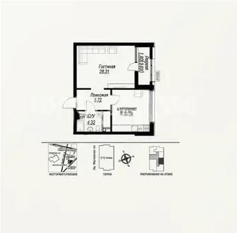 Продажа 2-комнатной квартиры, 45.66 м² в Астане
