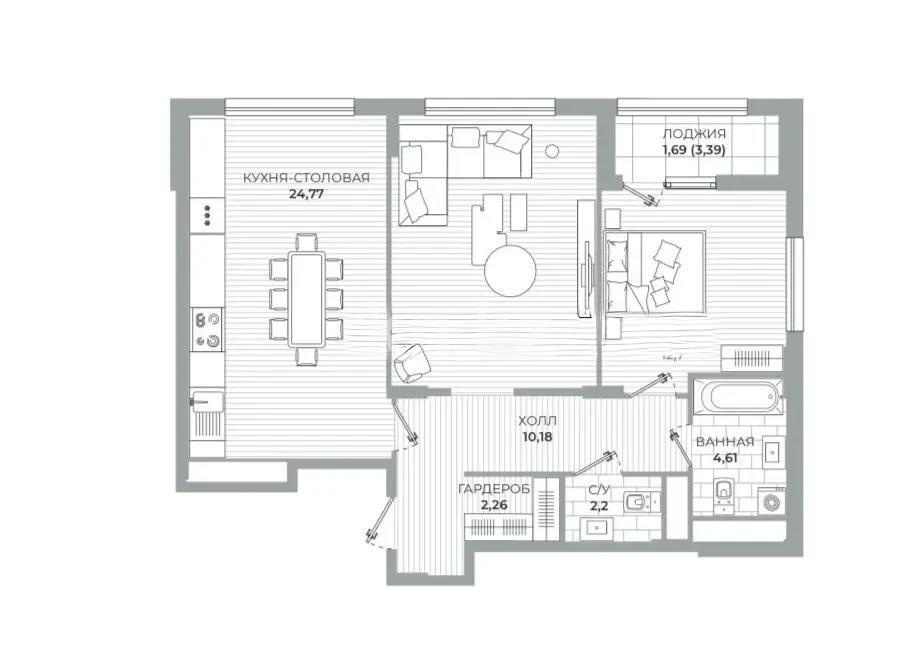 Продажа 3-комнатной квартиры, 78.6 м² в Астане