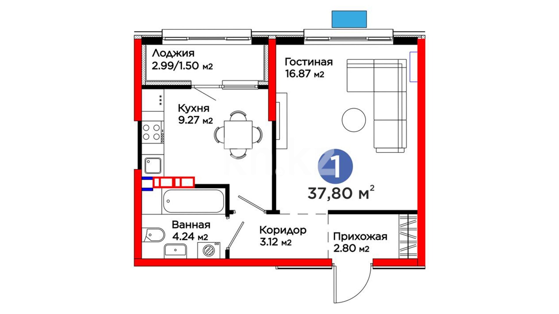 ЖК Dream City. Family, 1-комнатная, цена 36 561 360 ₸, 968 000 ₸&nbsp;/&nbsp;м²