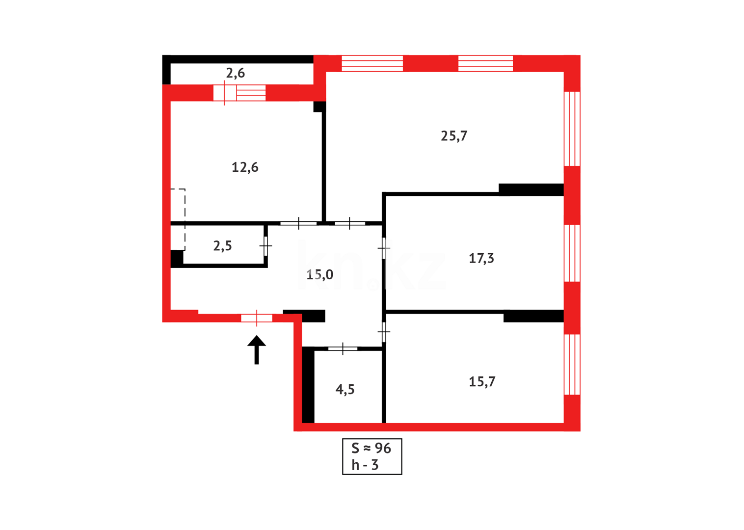 Продажа 3-комнатной квартиры, 96 м² в Астане - фото 16