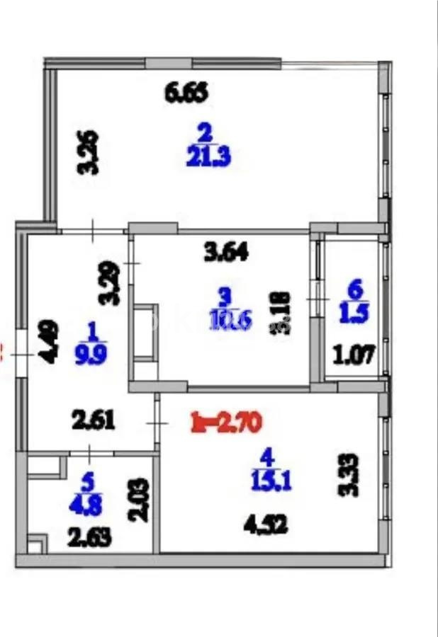 Продажа 2-комнатной квартиры, 63.2 м² в Астане