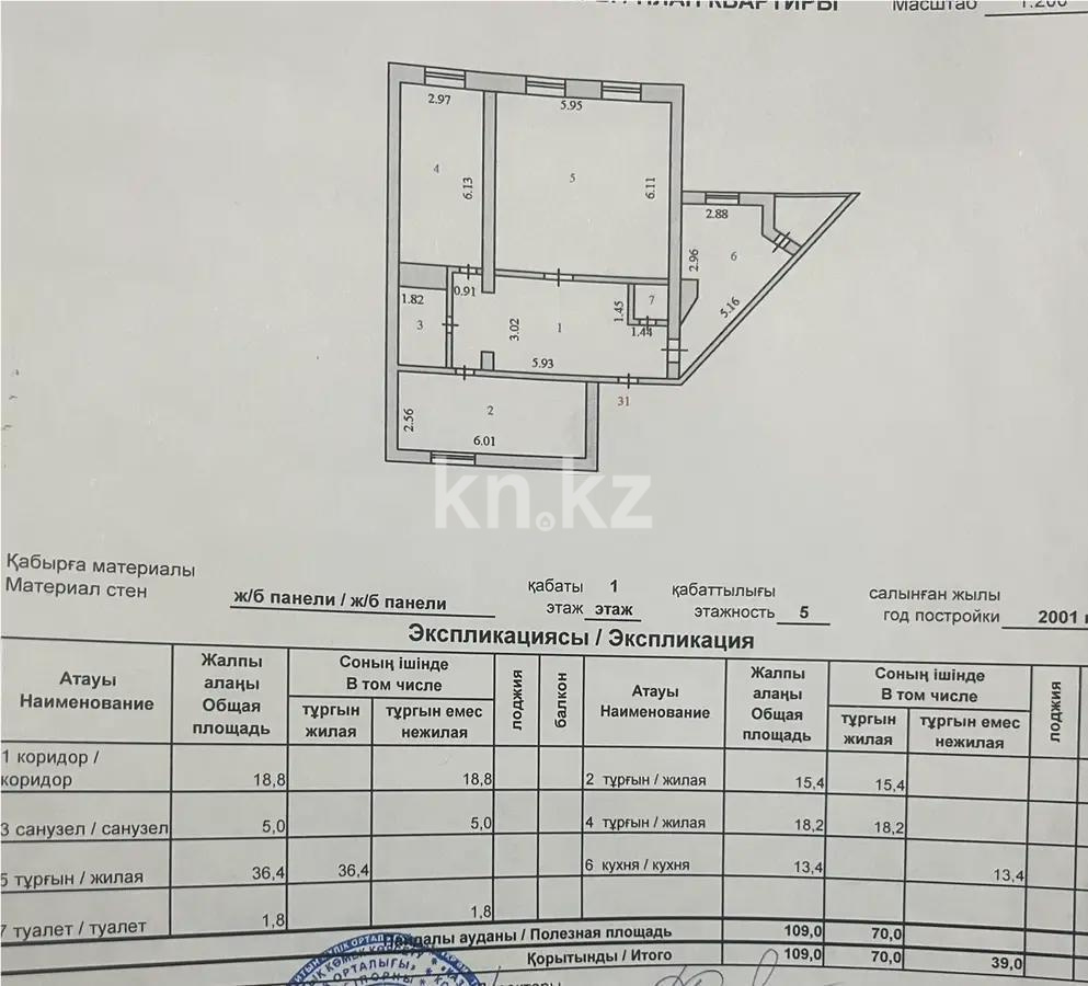 Продажа 3-комнатной квартиры, 109 м² в Астане
