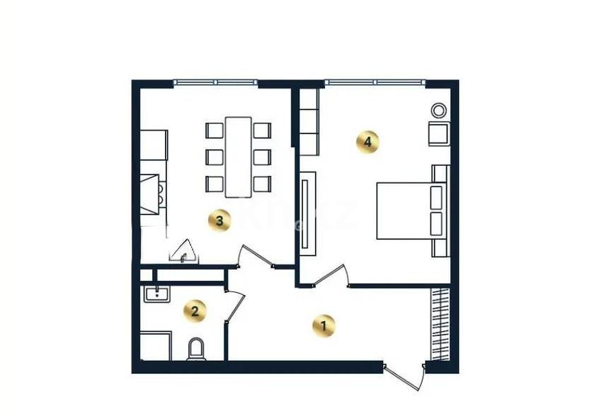Продажа 2-комнатной квартиры, 48.2 м² в Алматы