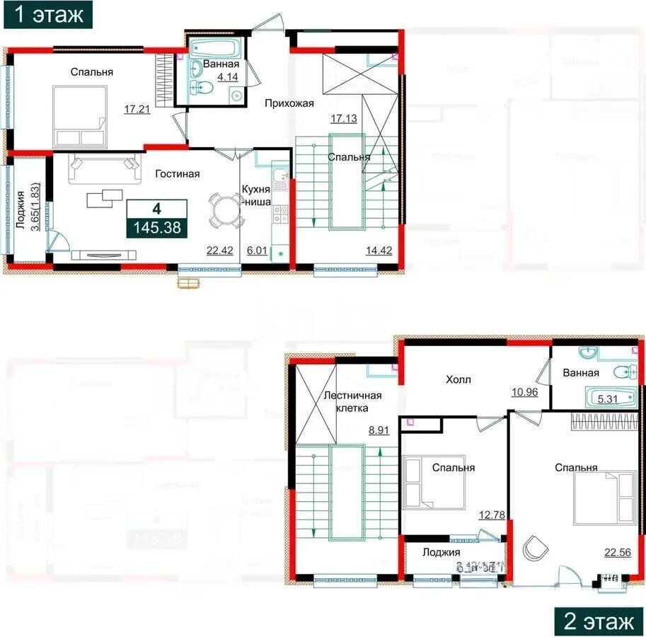 Продажа 4-комнатной квартиры, 145.38 м² в Астане