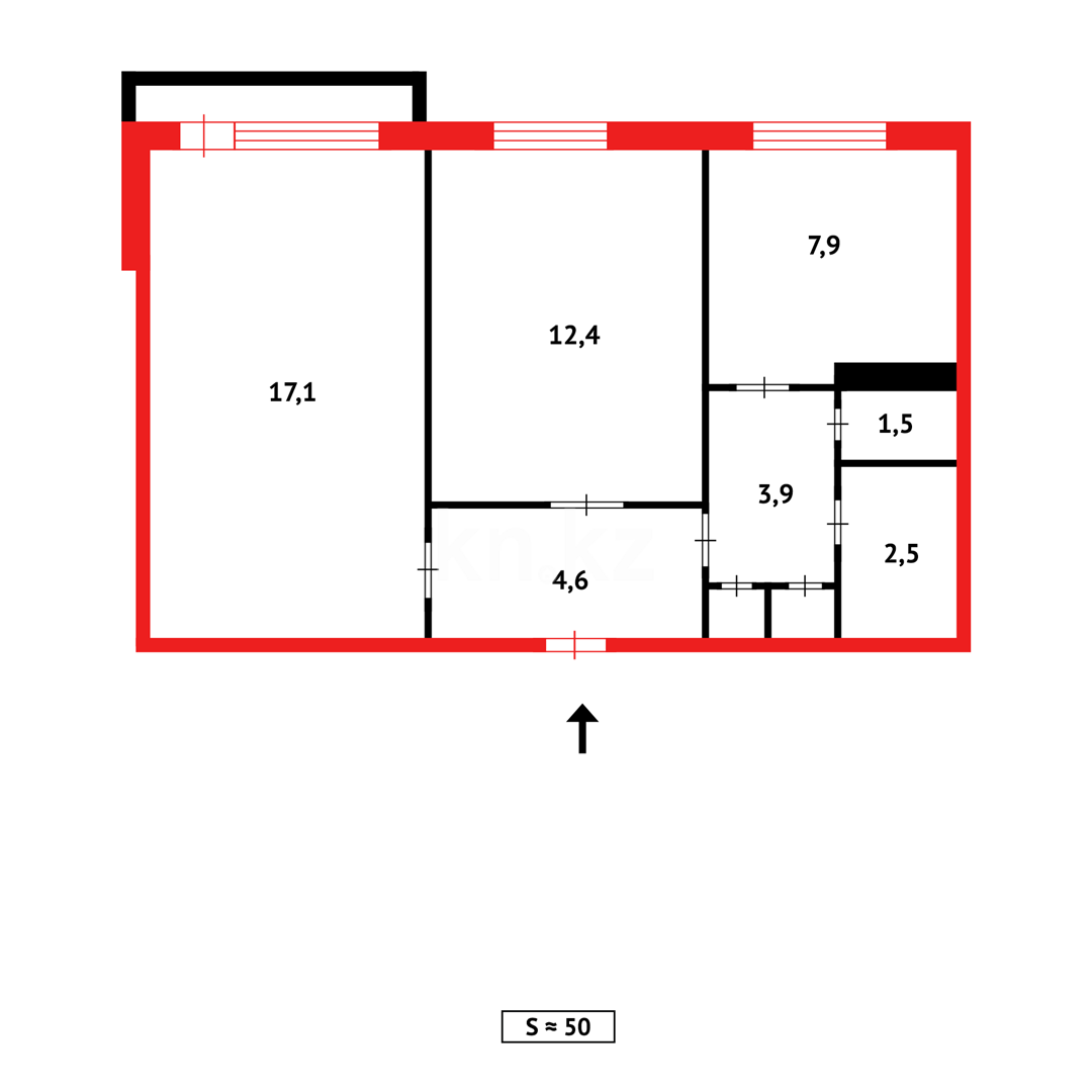 Продажа 2-комнатной квартиры, 50 м², пр. Металлургов в Темиртау - фото 7