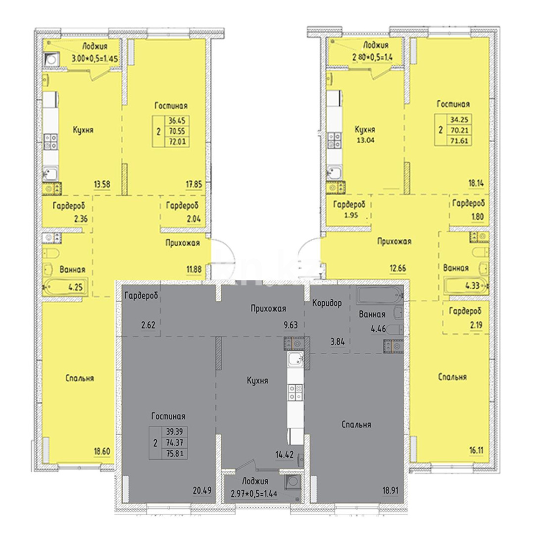 Продажа 2-комнатной квартиры, 72 м² в Алматы - фото 7