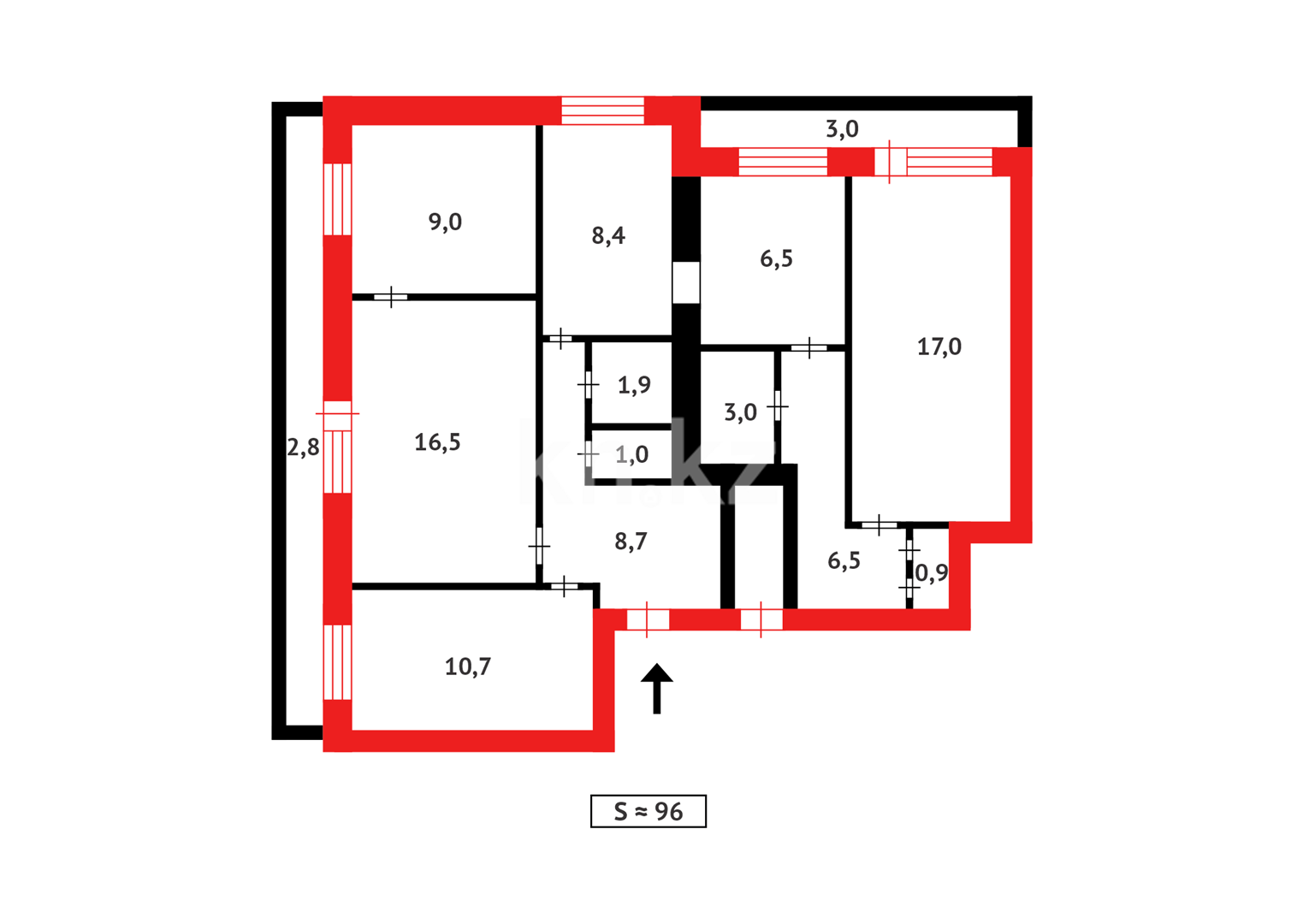 Продажа 4-комнатной квартиры, 95 м² в Караганде - фото 16
