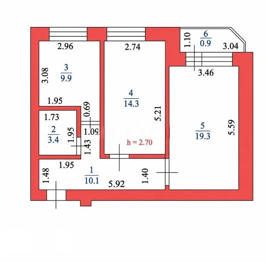 Продажа 2-комнатной квартиры, 57.9 м² в Астане - фото 5
