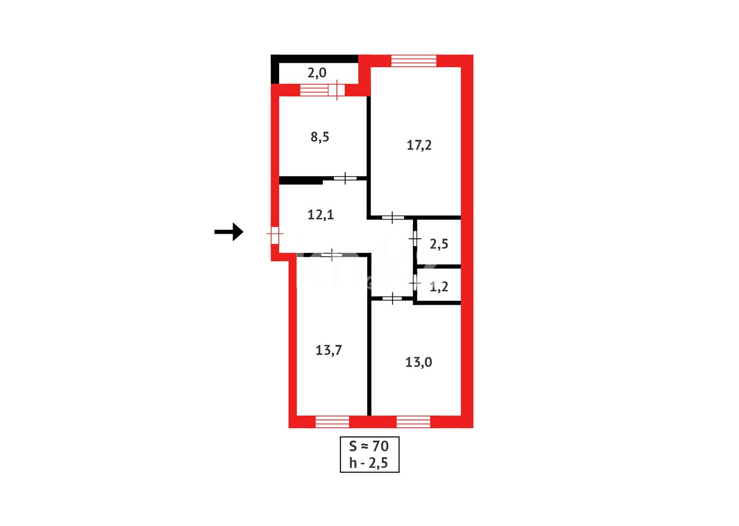 Продажа 3-комнатной квартиры, 70 м² в Темиртау - фото 17