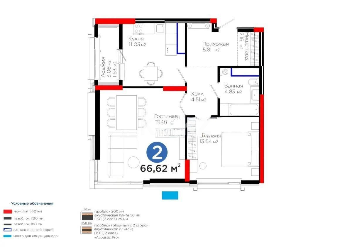 Продажа 2-комнатной квартиры, 66.62 м², пр. Аль-Фараби, дом  3 в Астане - фото 4