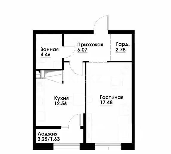 Продажа 1-комнатной квартиры, 43.45 м² в Алматы - фото 3