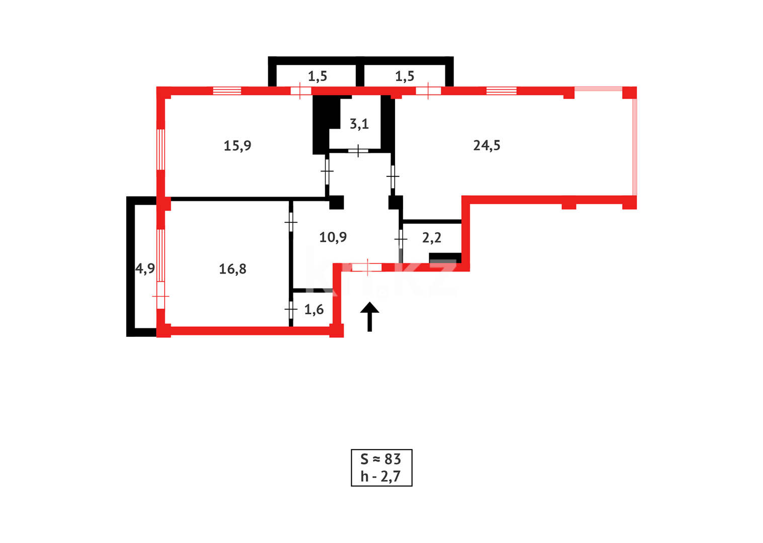 Продажа 3-комнатной квартиры, 82.9 м², ул. Нуршайыкова в Астане - фото 19