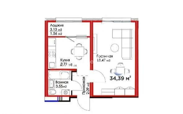 Продажа 2-комнатной квартиры, 35 м² в Астане - фото 5