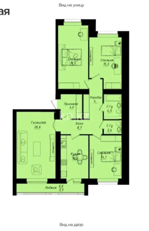 Продажа 4-комнатной квартиры, 116.2 м² в Астане