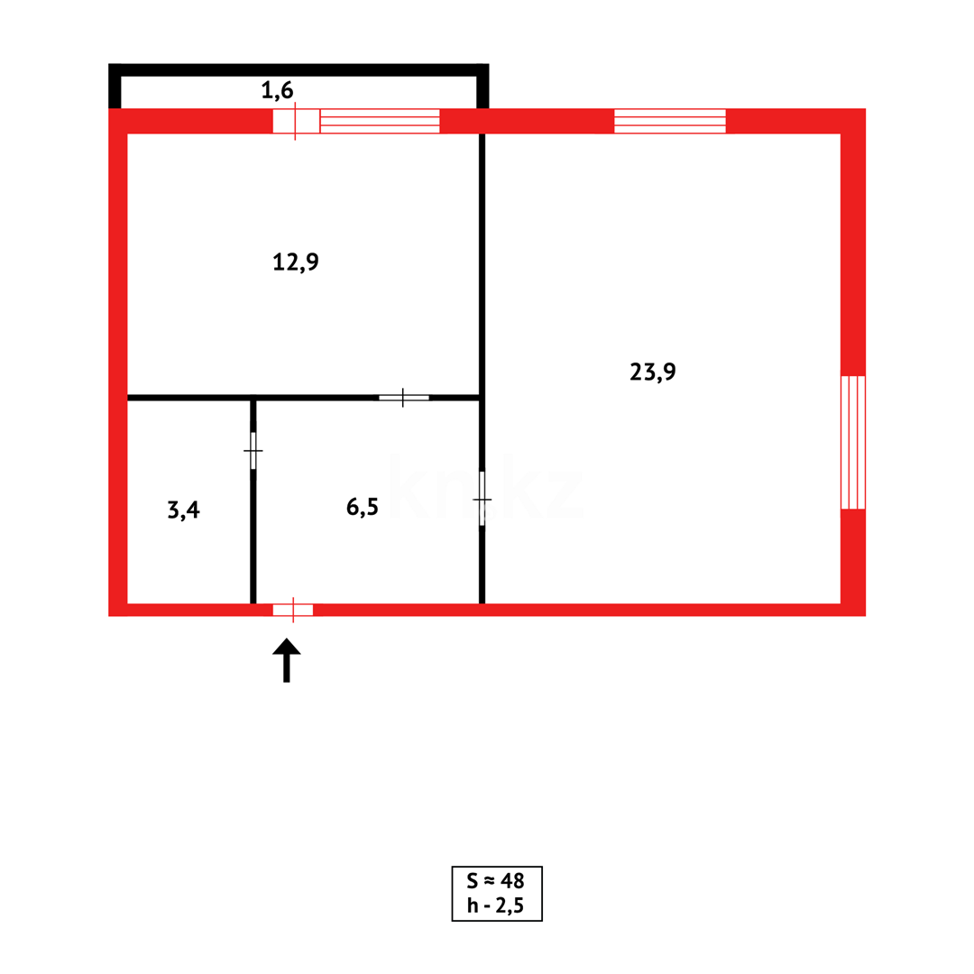 Продажа 1-комнатной квартиры, 48 м², ул. Ермекова в Караганде - фото 11