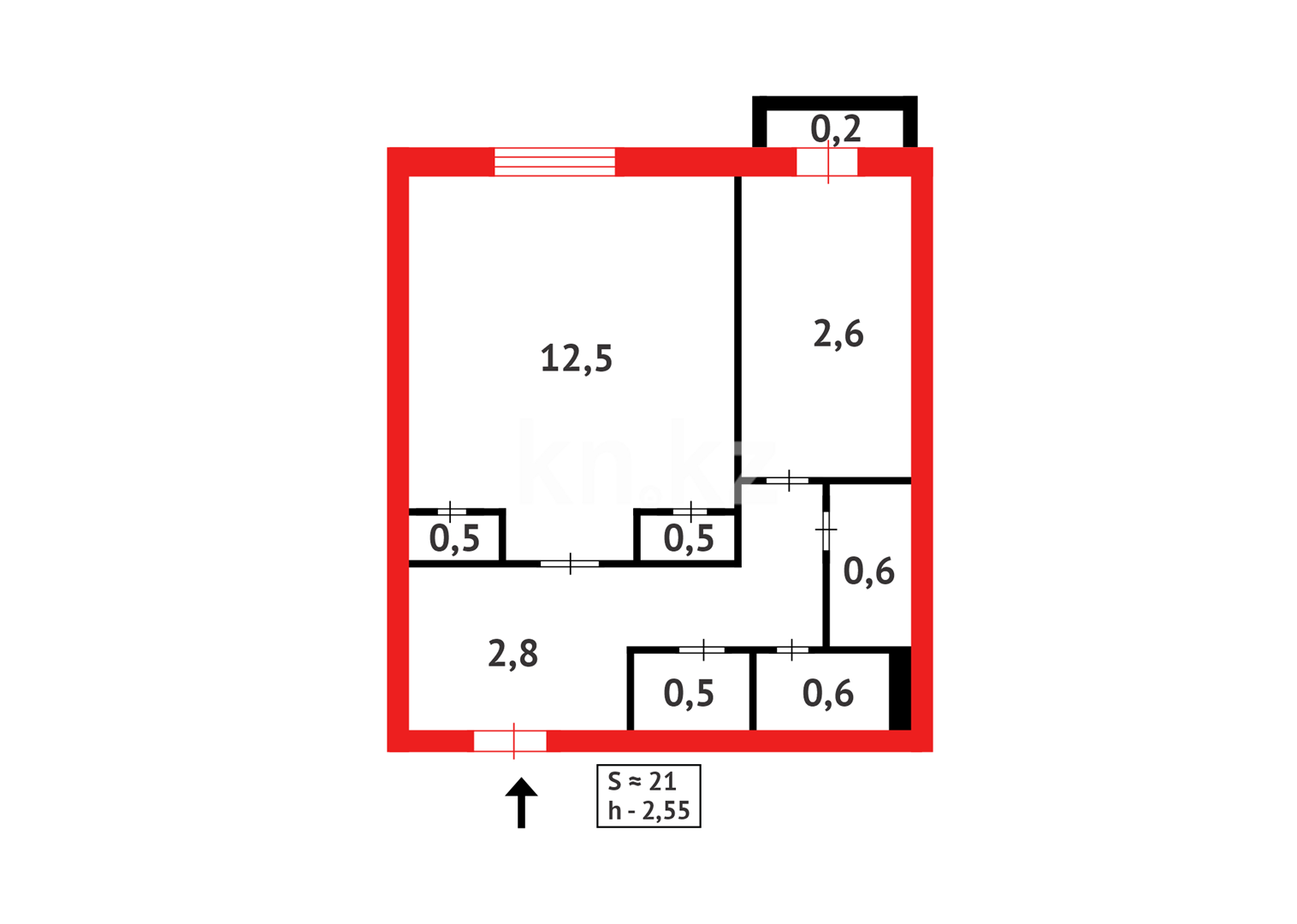 Продажа 1-комнатной квартиры, 20.6 м² в Астане