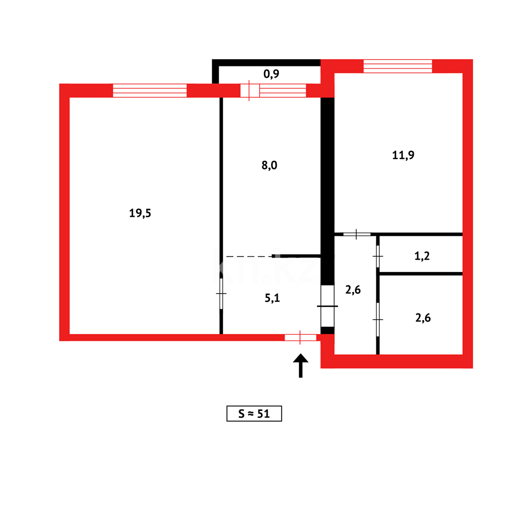 Продажа 2-комнатной квартиры, 53 м² в Караганде - фото 16