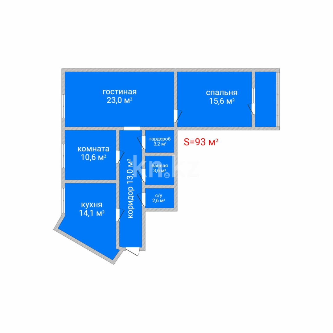 Продажа 3-комнатной квартиры, 93 м², ул. Воинов-интернационалистов, дом  1 в Костанае - фото 2