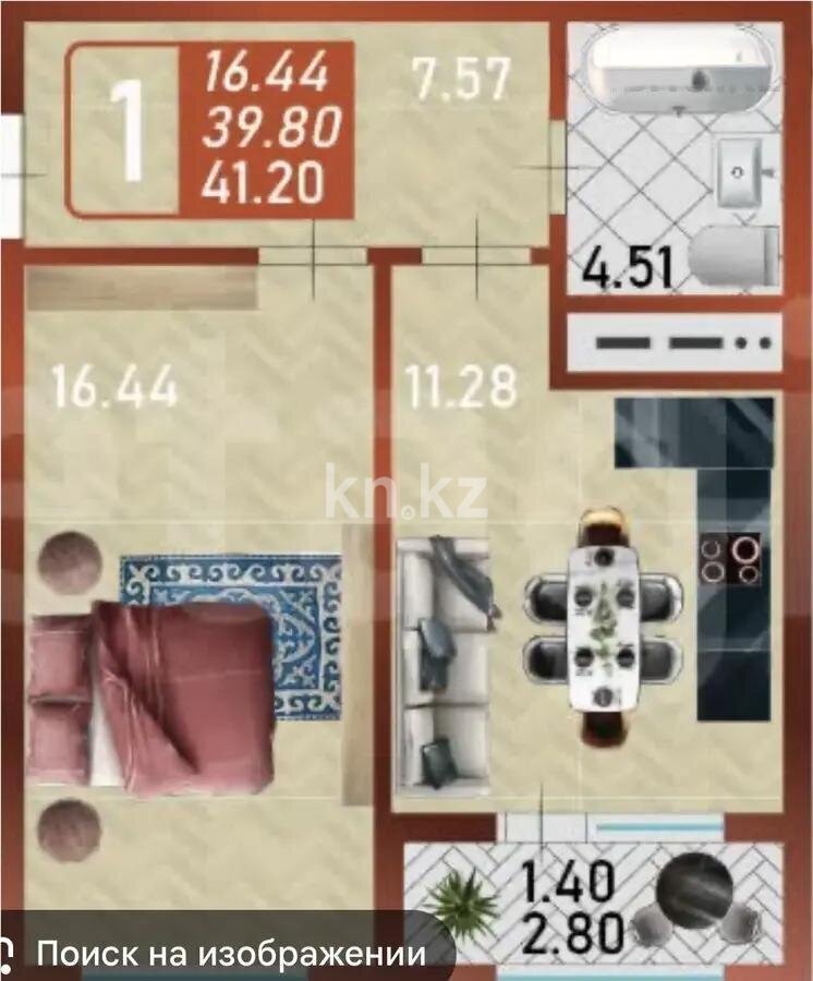 Продажа 1-комнатной квартиры, 42 м² в Астане - фото 3
