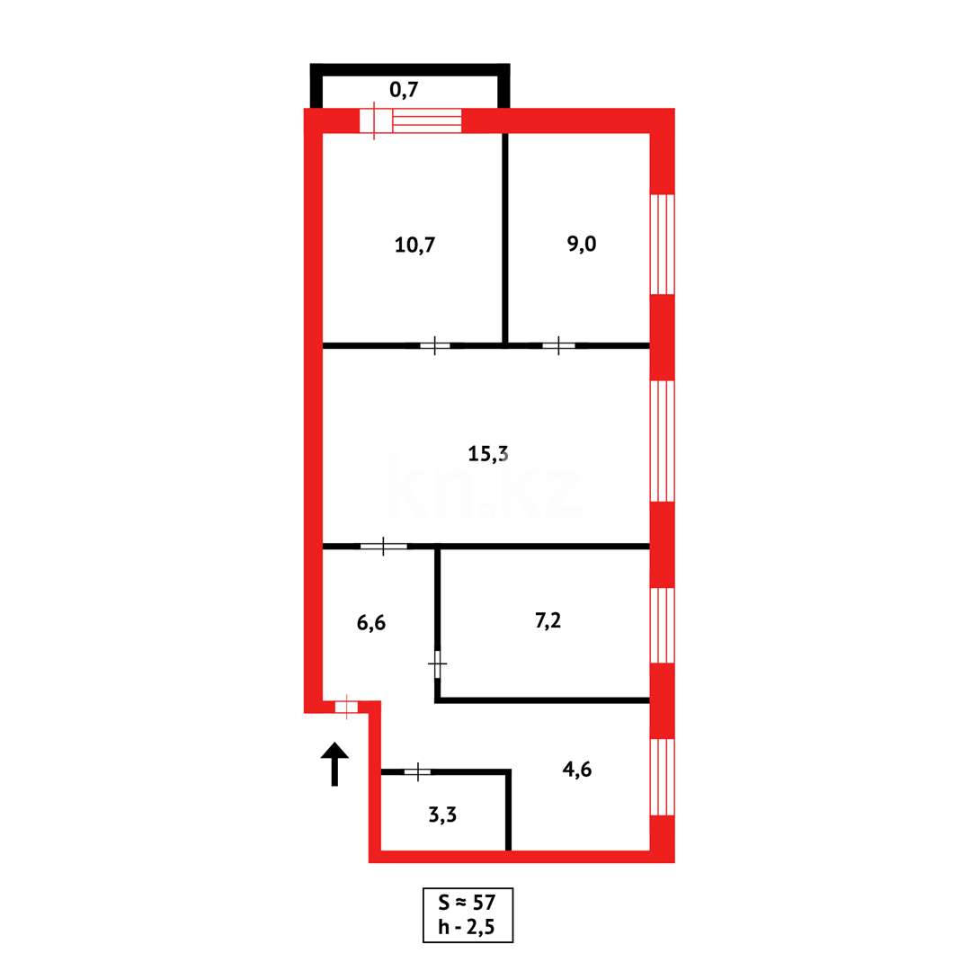 Продажа 4-комнатной квартиры, 57 м² в Абае - фото 6