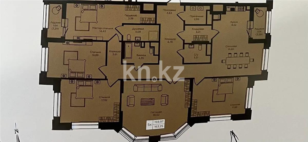 Продажа 5-комнатной квартиры, 164 м² в Астане