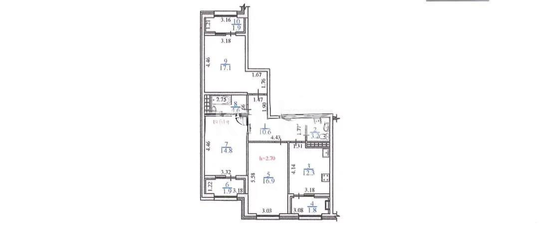 Продажа 3-комнатной квартиры, 85.1 м², ул. Северное Кольцо, дом  92/3 в Алматы