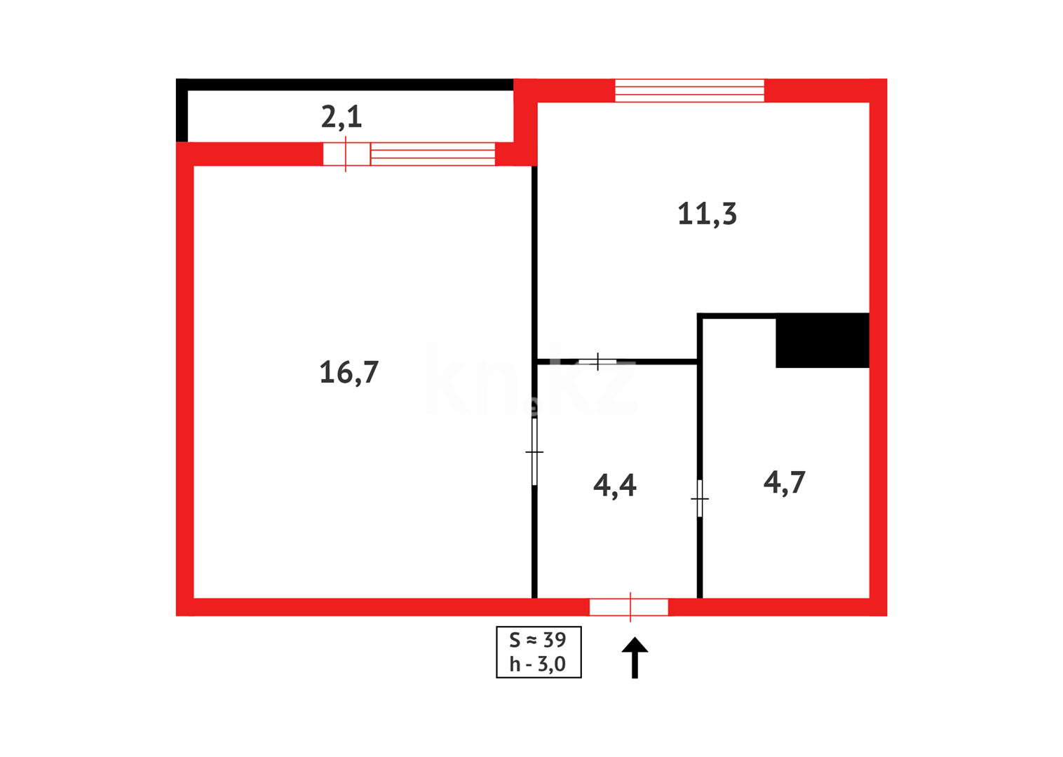 Продажа 2-комнатной квартиры, 40.59 м² в Астане - фото 17