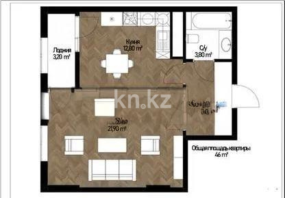 Продажа 1-комнатной квартиры, 46 м², ул. Култегин, дом  4а в Астане