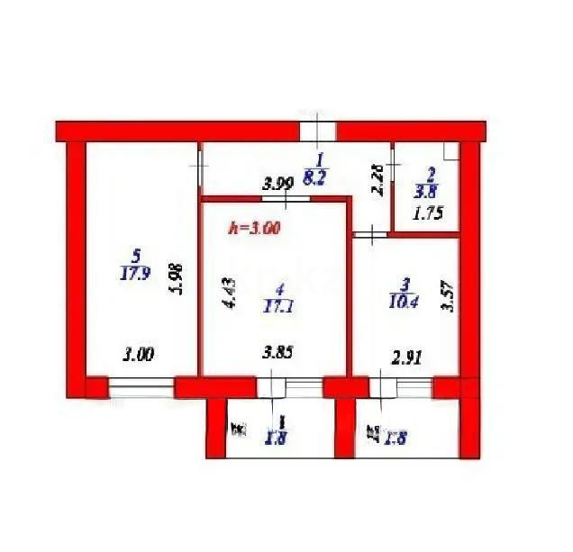 Продажа 2-комнатной квартиры, 61 м² в Астане