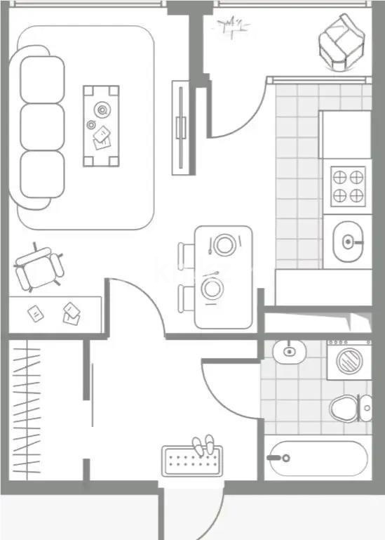 Продажа 1-комнатной квартиры, 35.1 м², пр. Алатау, дом  12а/1 в Алматы