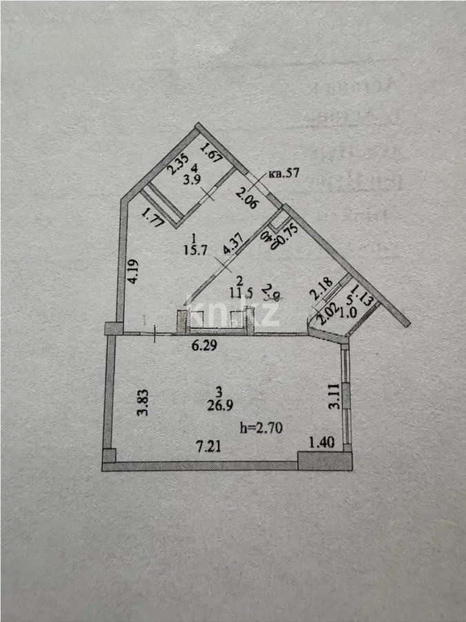 Продажа 1-комнатной квартиры, 57.9 м², ул. Нуршайыкова, дом  6 в Астане