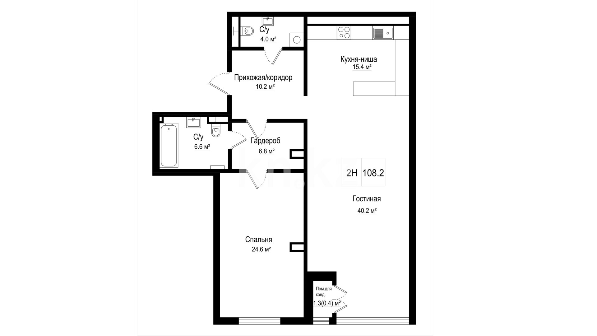 ЖК Silver Hills, 2-комнатная, цена 75 740 000 ₸, 700 000 ₸&nbsp;/&nbsp;м²