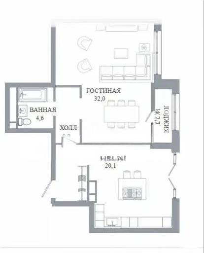 Продажа 2-комнатной квартиры, 68 м² в Астане