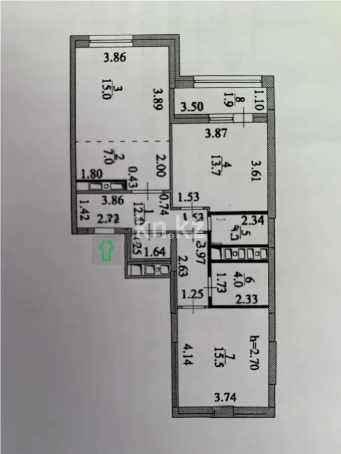 Продажа 3-комнатной квартиры, 72.9 м², ул. Туркестан, дом  4/1 в Астане - фото 4